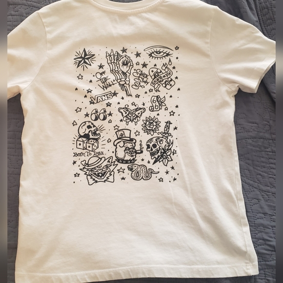Vans Tops - Vans Off The Wall Color Flash Crew Women's White Tee Size Medium